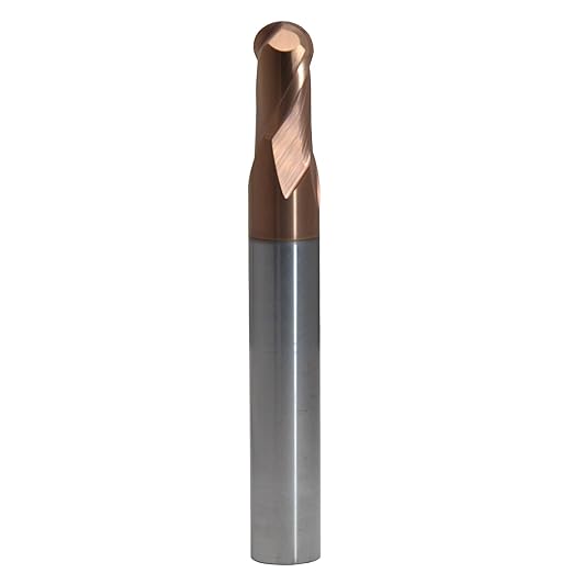 12mm Mill Dia 2Flutes 65HRC Standard Micro Grain Solid Carbide Ball Nose Coated End Mill Metric CNC Router Bits Cutter Tool for Hardened Steels