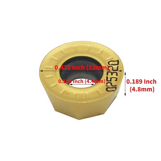 10pcs Carbide Milling Insert RPMT1204 竊?R6竊덿ound,CNC Milling Machine Indexable Milling Insert,Tungsten Steel Surface Golden Coating, Very Suitable for Processing Steel and Stainless Steel.