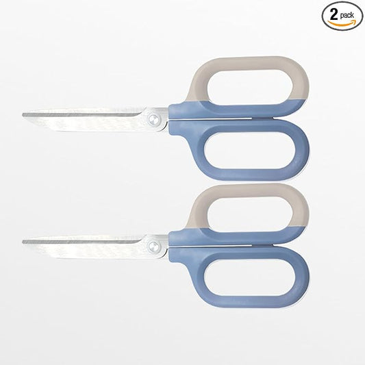 Blue Office Scissors with Comfort-Grip Handles, Sharp Craft Scissors for DIY Art, Sewing, Fabric, Student, Teacher, and Home Use(7", Blue-2Pack)