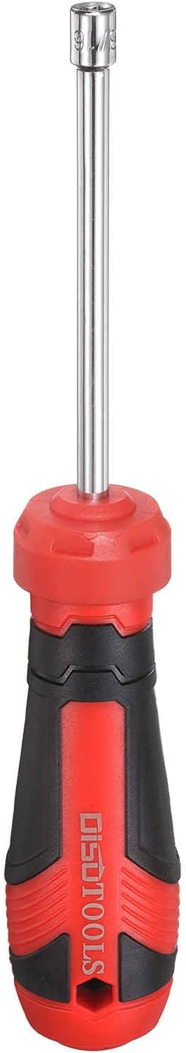 HARFINGTON SAE Nut Driver 3/16" CR-V Non-Magnetic Tip Hollow Shafts Hex Socket Screwdriver with Anti-Slip Handle for Automobile Repair Bit Driver