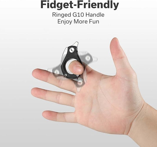 CIVIVI Pyrus Mini Keychain Knife (1 Piece), Small EDC Pocket Folding Box Cutter with 14C28N Blade & Ringed G10 Handle, Christmas Stocking Stuffers Gift for Men Women C23038-2, Black