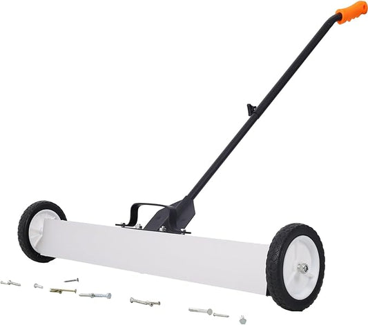 Henf Rolling Magnetic Sweeper, Heavy Duty Magnet Roller Magnetic Pickup Sweeper with Wheels, Quick Release Latch and Adjustable Long Handle for Nails Needles Screws Collection (36 Inch-1)