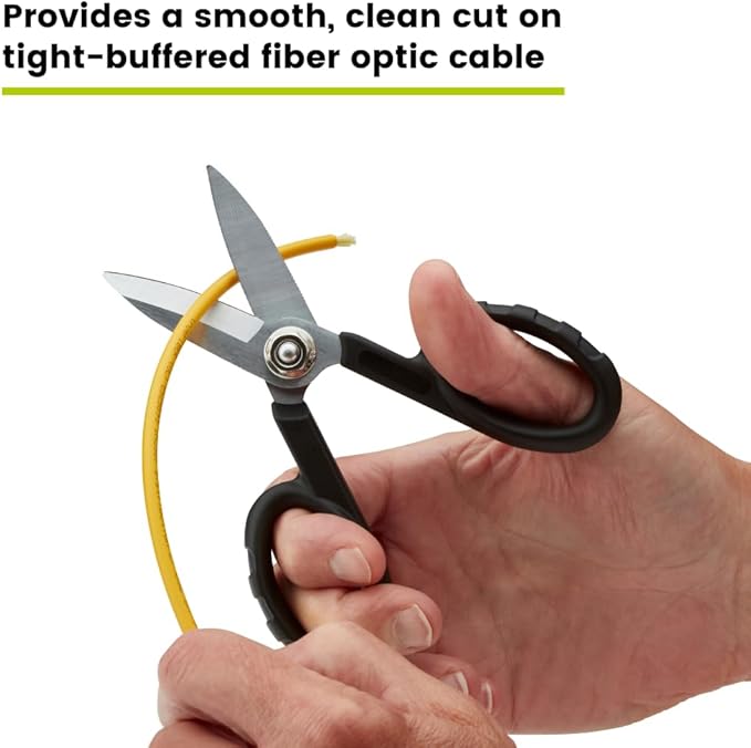 TRUE CABLE Kevlar Shear Scissors, 5.50", Industrial Grade High Carbon Steel, Fiber Optic Cable Cutter for Kevlar, Dyneema, Technora, Carbon Fiber, Fiberglass