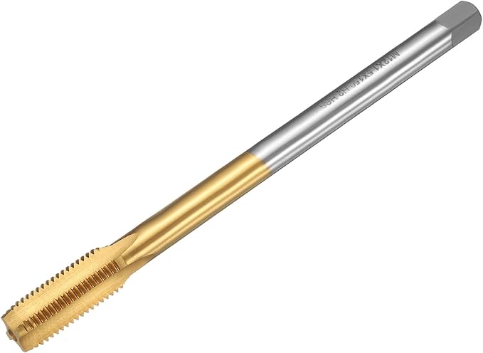 uxcell Metric Thread Tap M12 x 1.5 H2 150mm Straight Flute Screw Thread Milling Machine Taps Threading Tapping Repair Tool