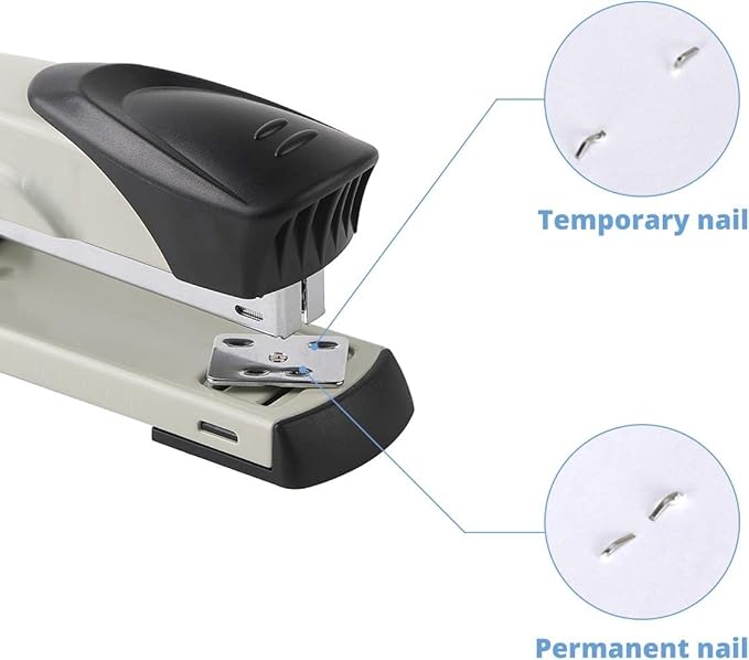 Long Reach Stapler,with 2000 Staples & Stapler Remover Full Strip竊?0-25 Sheet Capacity,with Built-in Ruler and Adjustable Locking Paper Guide, Gray