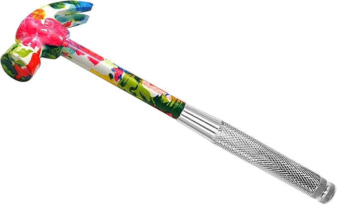 YOUMI 6 in 1 Floral hammer with screwdriver tool package, anti-corrosion and anti-rust hammer,including Phillips and flat screwdriver,the best gift for Christmas, Birthday, Valentine's Day (pink)
