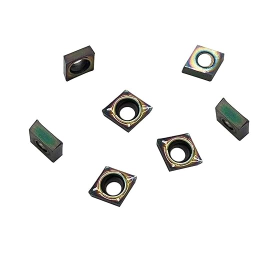 10pcs CCGT060204-AK CCGT21.51 R0.4 Inserts for Aluminum DLC Colorful Coating Carbide Turning Inserts Boring and Outer circlr for Aluminum Copper Plastic Cutting