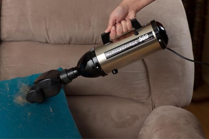 METROVAC Evolution Hand Vacuum - 120V, 504W, All-Steel Construction, Dry Pickup for Easy Cleanups in Home, Office, Car - Satin Nickel/Black