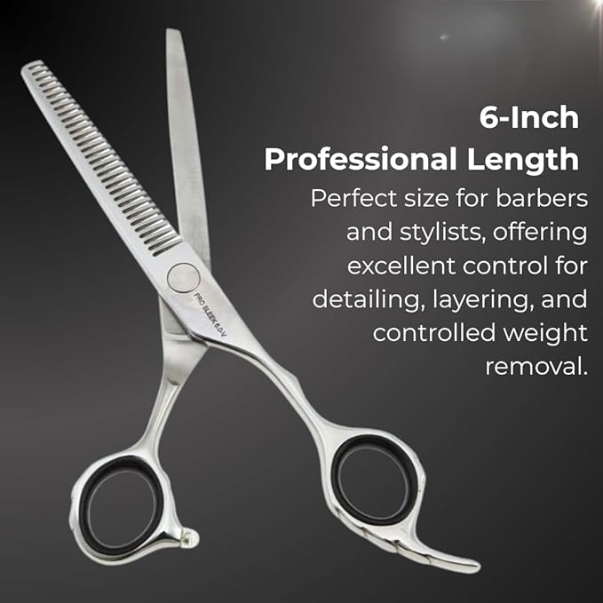 Hair Thinning Scissors ??6" Stainless Steel Blending Shears with 32 Teeth and Ball Bearing Tension Screw ??Razor Edge Thinning Tool for Barbers and Stylists