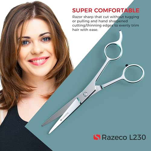 Suvorna 6.5" Professional Hair Cutting Scissors ??Stainless Steel Haircut Scissors for Hair Trimming & Grooming - Hair Scissors Professional for Barbers & Homeuse - Hair Shears for Women & Men