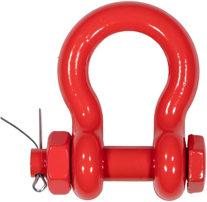 Mytee Products 5/8" Anchor Shackle Forged Carbon Steel w/Safety Screw Pin Load Limit 6,500 lbs, Double Rust Protection Heavy Duty D Ring Bolt Type Shackle for Towing, Rigging & Vehicle Recovery