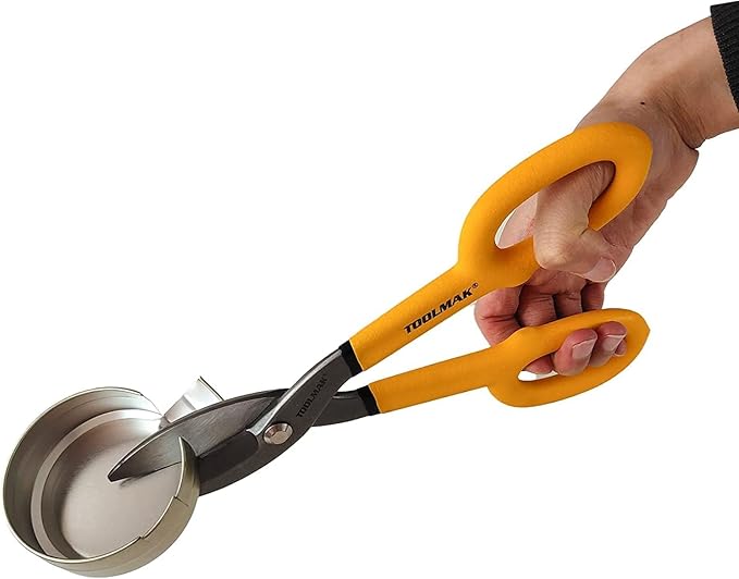 Tin Snips 12 Inch Straight Pattern Tinners Snips with Comfort Grip Sheet Metal Cutting Shears Heavy Duty