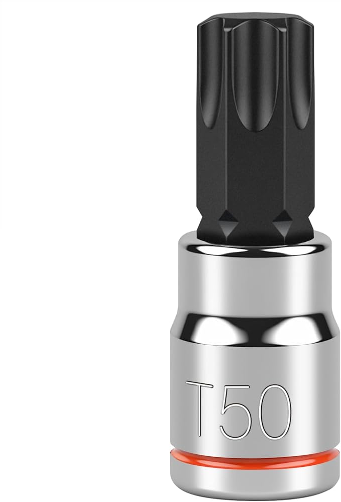 3/8 Inch Drive Torx Bit Socket, T50, Full Polished, Premium CR-V & S2 Alloy Steel Head Made for Auto/Mechanical