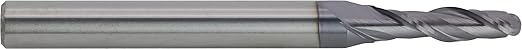 CME 10 pcs Micrograin Carbide End Mills, Ball Nose, TiAlN Coated, 9/64" Mill Diameter, 9/16" Length of Cut, 2" Overall Length, 2 Flute, Center Cutting