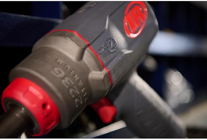 Ingersoll Rand 2236QTIMAX-2 DXS2 1/2" Air Impact Wrench, 2" Extended Anvil, Quiet, 1500 ft-lb Torque, Titanium Hammercase, Friction Ring Retainer, Pistol, Interchangeable Anvil, Multi-functional Tool