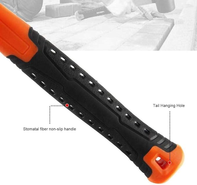 16 oz Rubber Mallet Hammer, Fiberglass Handle Rubber Floor Tile Installation Hammer, Soft blow and No Harm
