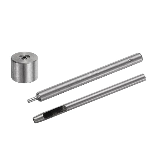uxcell Eyelet Hole Punch Die Tool, 4mm Grommet Setter Hollow Punch for Leather Craft Clothing Handbag Fabric Curtain Setter