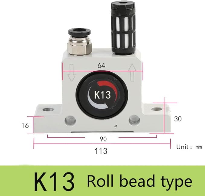 K 1/4'' K13 Thread Pneumatic Vibrator Power Concrete Vibrator Ball Type Aluminum Alloy Air Turbine Oscillator with Silencer