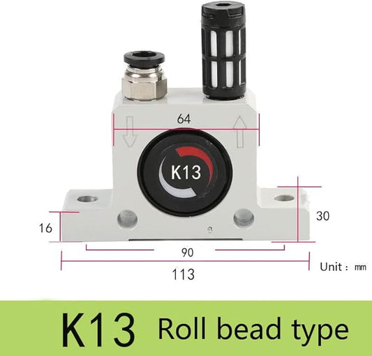 K 1/4'' K13 Thread Pneumatic Vibrator Power Concrete Vibrator Ball Type Aluminum Alloy Air Turbine Oscillator with Silencer