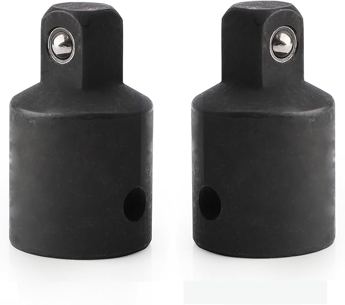 2 Pcs 1/2 Inch Drive (F) x 3/8 Inch (M) Socket Reducer, Female to Male, Cr-V (Black)