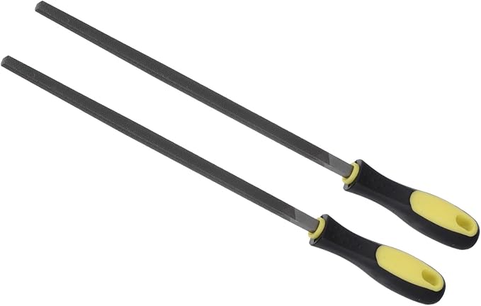 Square File, | 10 Inch File Length |, High Carbon Steel Medium Cut File Hand Rasp with Anti-Slip Grip Handle - (Applications: for Shaping Metal Wood Plastic), 2-Pieces