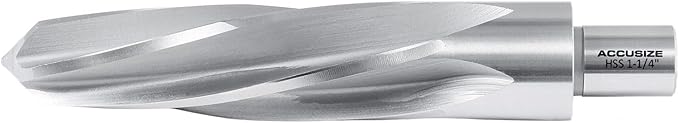 Accusize Industrial Tools 1-1/4'' H.S.S. Aligning Reamer with 3/4'' / 0.75'' Weldon Shank, Spiral Flute, 0521-0114