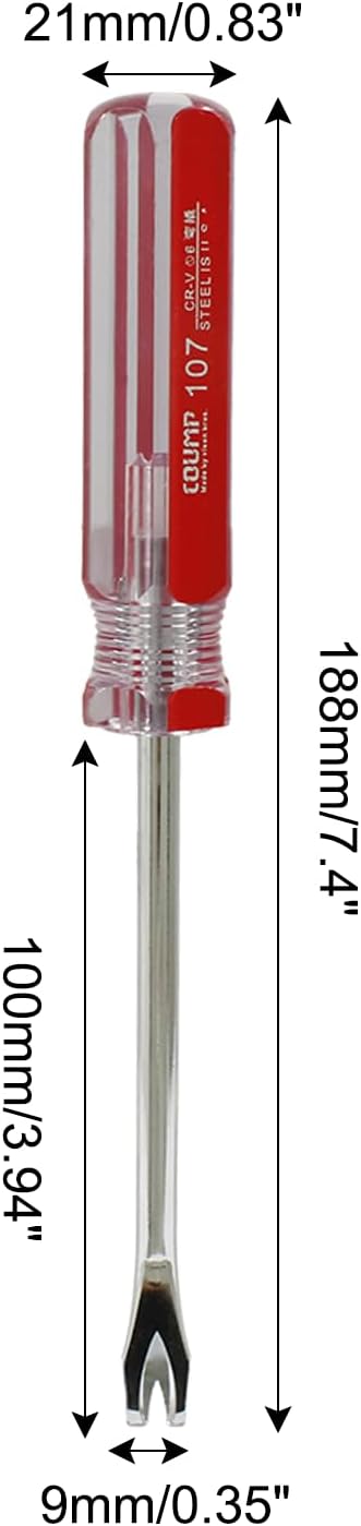 3 Pcs Tack Lifter Nail Puller, Elbow Head V Tip Nail Staple Rivet Tack Puller Screwdriver Tool, Length: 7.4"