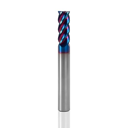 5/16" 4 Flute Square End Mill, AITiSiN Coated, HRC65 Hardness for Stainless Steel, Cast Iron, Hardened Steel, 13/16" Cutting Length, 2-1/2" Overall Length