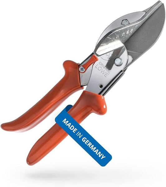 Original L횜WE Sharp Miter Shears 3.104 | With 45 Degree Stops for Precision Cutting | Professional Grade Angle Cutter Tool for Plastic, Rubber, Wood, PVC, Leather, Metal | Made in Germany
