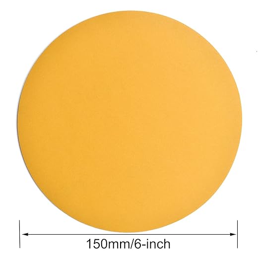 6-Inch No-Hole Hook and Loop Sanding Discs 600-Grit, Random Orbital Sandpaper for Automotive and Woodworking, 100-Pack