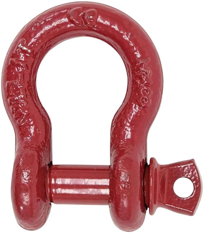 Mytee Products 3/8" Anchor Shackle Forged Carbon Steel w/Alloy Screw Pin Load Limit # 1.0 Ton (2,000 Lbs.) | Double Rust Protection Heavy Duty D Ring Shackle for Towing, Rigging & Vehicle Recovery