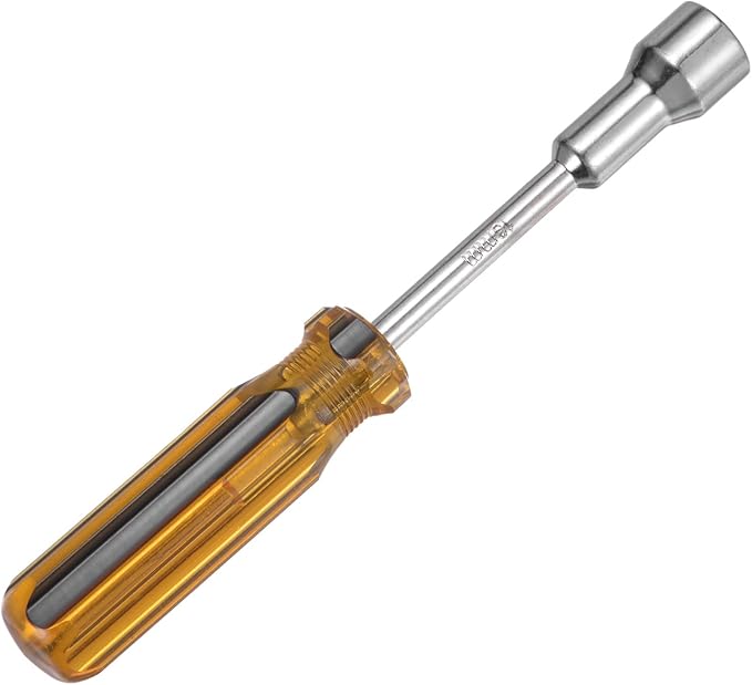 HARFINGTON Metric Hex Nut Screwdriver 13mm Carbon Steel Ergonomic PVC Grip Non-Magnetic Socket Wrench Screwdriver Hand Tool for Automotive Maintenance Home Improvement.