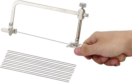 Woodworking Steel Saw,Multitool Wood Handle Jewelry Tool Making Cutting Handle Equipment Saw Bow Pull Flower Hardware Saw Hacksaw Frame Jewelry Tools Oscillating Saw Tool(#2)