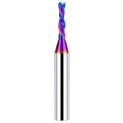 Downcut Spiral Router Bit 1/4 Inch Shank 1/8 Inch Cutting Diameter 1/2 Inch Cutting Length with Extra Long Life Coating CNC Router Bits End Mill for Wood Cutting, Slot Mortise, Engraving