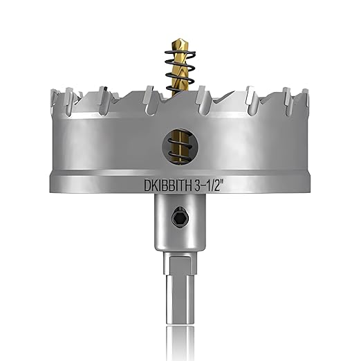 TCT Hole Saw Set, 3-1/2"(90mm) Heavy Duty Tungsten Carbide Tipped Hole Cutters for Stainless Steel Mild Steel Copper Iron Brass Plastic and More, with Titanium-Plated Pilot Drill Bits