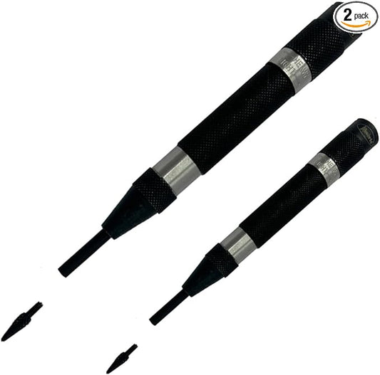 Assorts Automatic Center Punch with Replaceable Hardened Steel Tip (Set of Both)