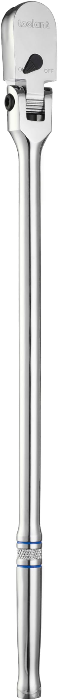 toolant 1/2" Drive Flex Head Ratchet, 90 Tooth Compact Flex Head Socket Ratchet Wrench, 17 Inch Length