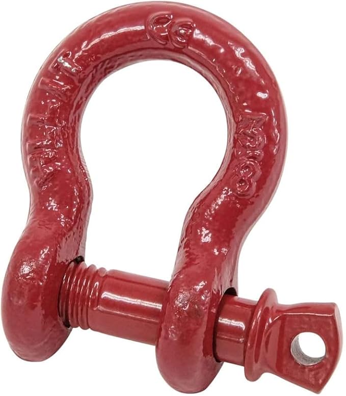 Mytee Products 3/8" Anchor Shackle Forged Carbon Steel w/Alloy Screw Pin Load Limit # 1.0 Ton (2,000 Lbs.) | Double Rust Protection Heavy Duty D Ring Shackle for Towing, Rigging & Vehicle Recovery