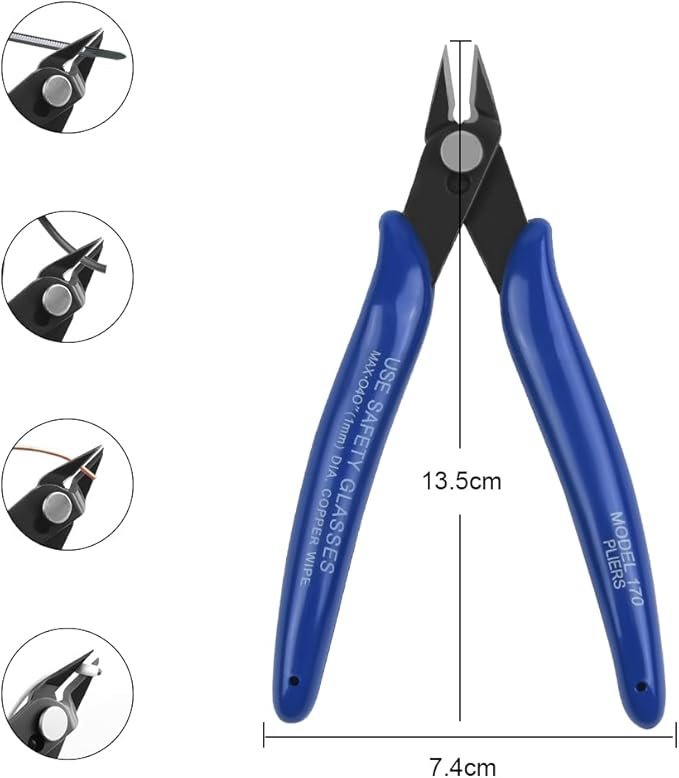 Ainiv Precision Tweezers Set, 11PCS Anti-Static ESD Tweezers Set with 1PCS Micro Wire Cutter for Modeling, Electronic Repair, Handicraft, Laboratory, Jewelry Manufacturing, Hobby etc
