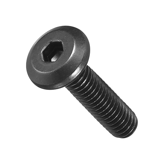 METALLIXITY Flat Head Hex Socket Cap Screws Bolts(M4-0.7x16) 50Pcs, Steel Hex Socket Furniture Bolts Screws - for Furniture Woodworking Project, Black