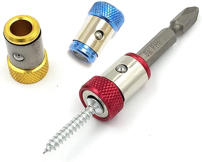 6 Pieces Magnetic Screw Ring With 2 Pieces Ph2 Screwdriver Bit Set,Magnetizer Screw Removable For 1/4 Inch/6.35mm Hex Screwdriver and Power Bits (MIX)