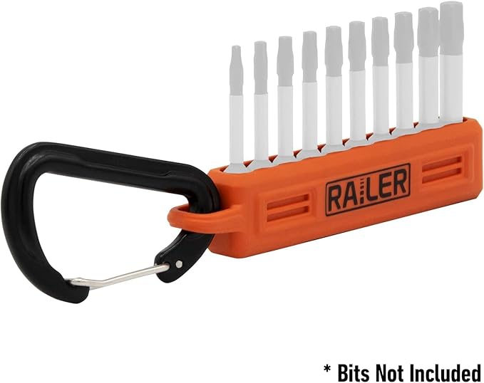 Screwdriver Bit Holder Storage Organizer ??Railer 10-Hole Camo Green Bit Holder with Carabiner - 2 Pack