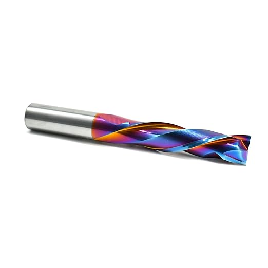 Long-Lasting Sharp 1/2 Compression Router Bit - K30 Premium Carbide CNC Spiral Bit, Extra Long 2" CL, 1/2 Inch Shank , 4" Inch OVL for Plywood, Laminate, MDF, Melamine & Veneered Wood by YFTOOL