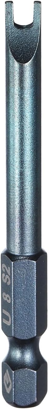 HARFINGTON U-Type Screwdriver Bit 1/4" Hex Shank U8 Magnetic Head 2.6" Length S2 Steel U-Shaped Screw Driver Bit for Repair Work Electric Screwdriver, Blue