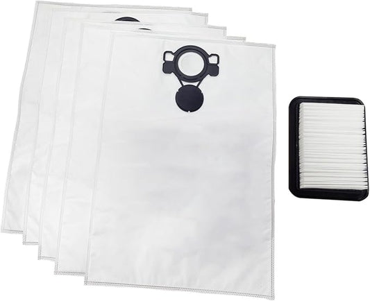 W107418353 Filter Bag & Main Flat Filter W107418351 Compatible with Makita VC4210 VC4210L VC4210M Wet/Dry Dust Extractor Vacuum Dust Collector Bags