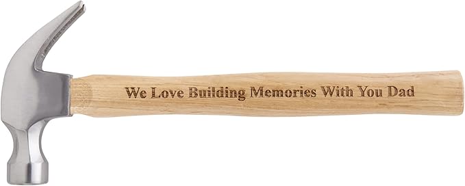 Let's Make Memories Custom Wooden Hammer Keepsake - For Him - Wood Handle - Engraved Message - Stocking Stuffer - Graduation - Achievement - For Dad - Block