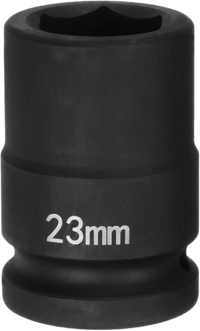 HARFINGTON 6-Point Impact Socket 3/4" Drive 23mm Metric 40Cr Alloy Steel Spindle Axle Nut Impact Socket
