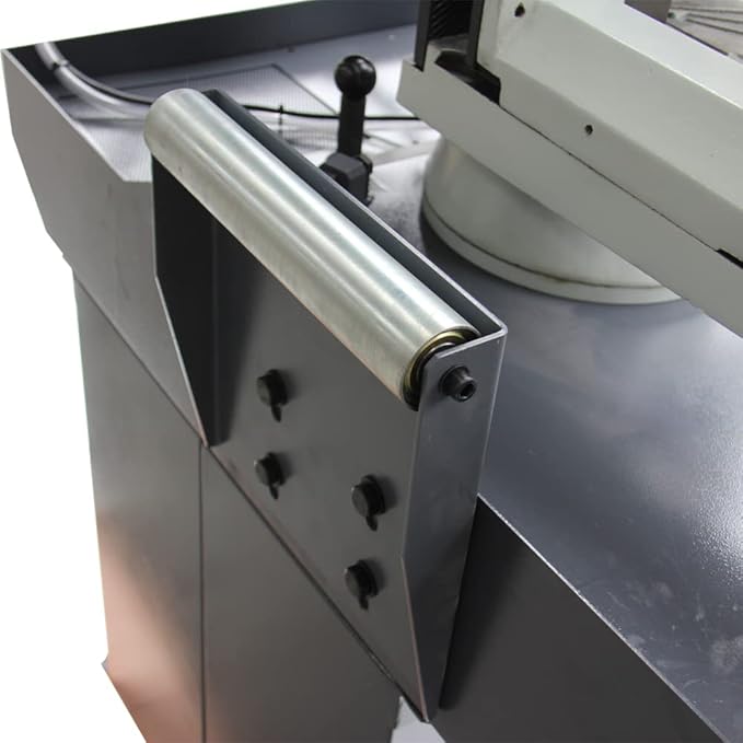 KAKA INDUSTRIAL Mitering Band Saw 10 inch x 6.1 inch Cutting | BS-106G 3-Phase Ready,60° Hydraulic Swivel Head, Auto Shut-Off Safety, Coolant Pro System | 1.5HP for Steel and Beams