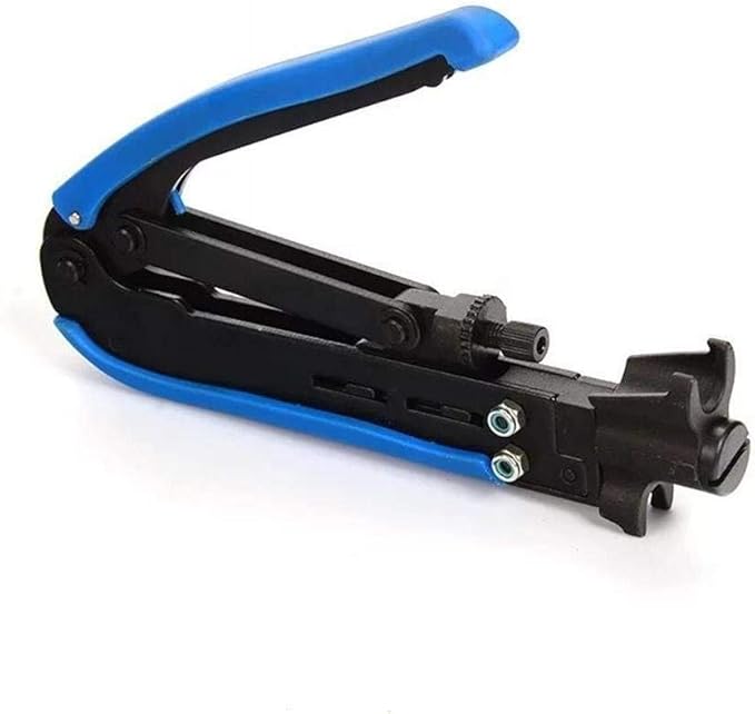 Gaobige Coaxial Compression Tool Coax Cable Crimper Kit Adjustable rg6 rg59 rg11 75-5 75-7 Coaxial Cable Stripper with 20pcs F Male And 10pcs Female to Female rg6 Connectors