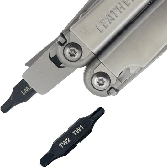 Security Bit Kit Set with Triwing Screwdrivers-TW1/TW2 Bit for Leatherman, Replacement Double-Ended Flat Screwdriver Bits for Leatherman Multi-Tool Accessories,S2 Steel (2Pack)